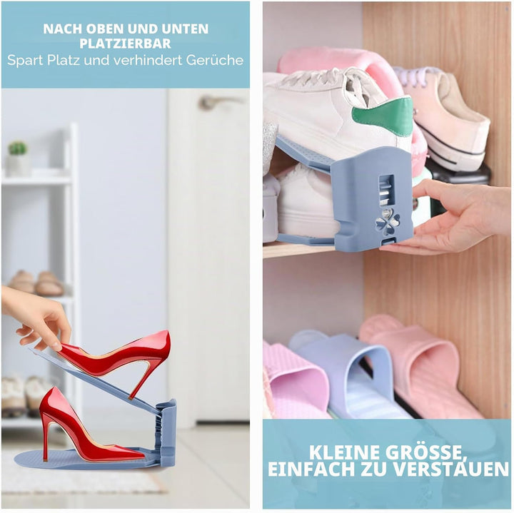 24 Stück Einstellbare Schuhregale,Schuhorganizer Schuhaufbewahrung Platzsparend,Rutschfestes Schuh O