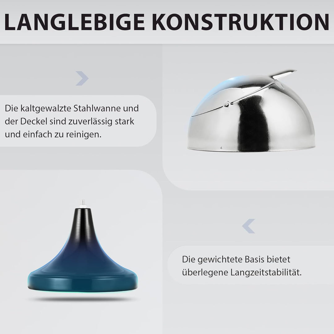 CO-Z Standaschenbecher Edelstahl Aschenbecher mit Deckel für Drinnen Höhenverstellbar Stand Aschenbe