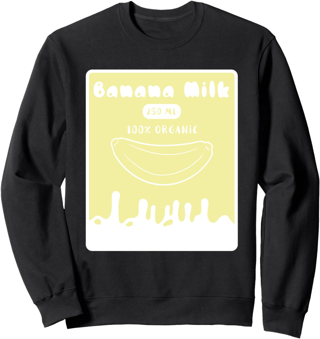 Kawaii Banana Milk. Milky Yellow Japanese Banana Milkshake Sweatshirt