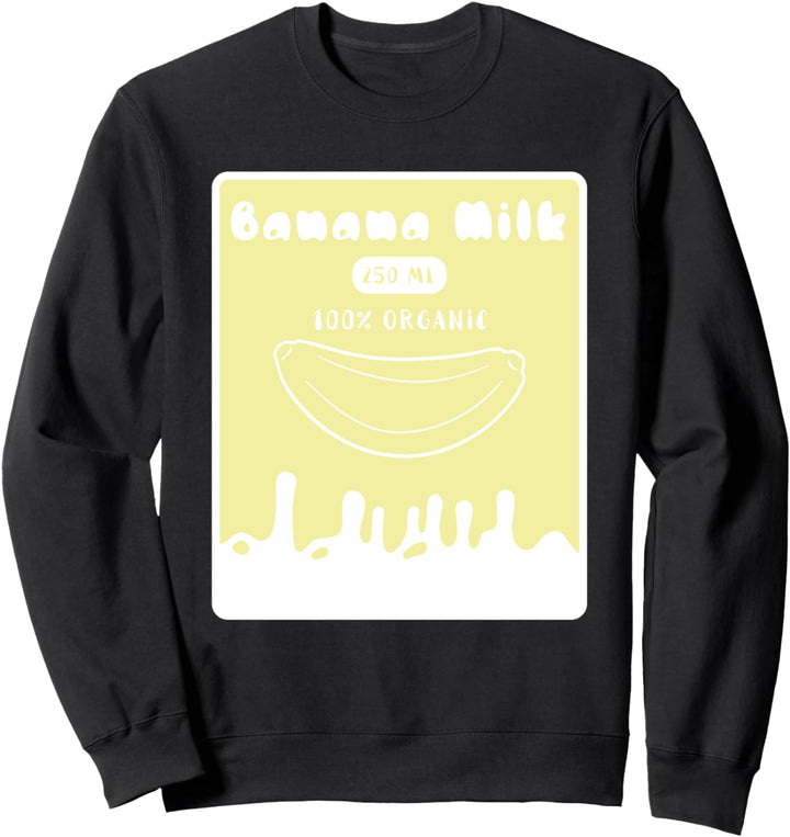 Kawaii Banana Milk. Milky Yellow Japanese Banana Milkshake Sweatshirt