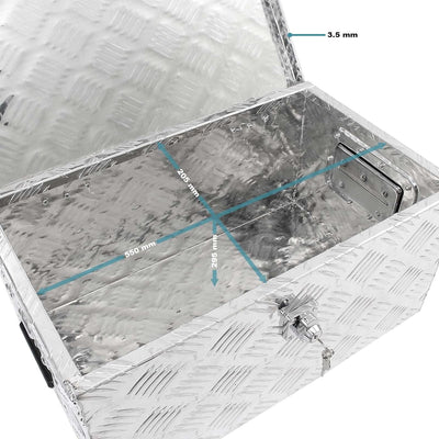 XPOtool Alu Kiste mit Deckelüberstand 60x25x30cm Truckbox aus Aluminium Werkzeugbox mit 2 Schlüsseln