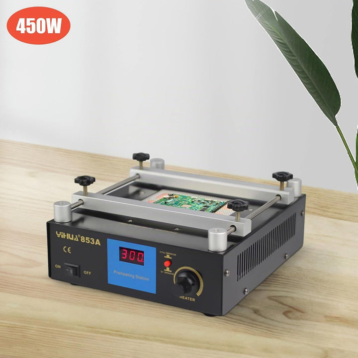 853A Aufwärmstation Heizplatte Vorheizen Antistatisch Rostfrei 450W 220V