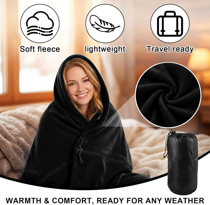 Schlafsack 180x82 cm Fleece - Hüttenschlafsack für Frühling & Sommer - 2-Wege-Reissverschluss - Kopp