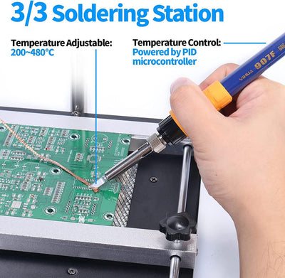 YIHUA 853AAA SMD Heissluft Lötstation Lötkolben station set Entlötstation Rework Station Vorwärmplat