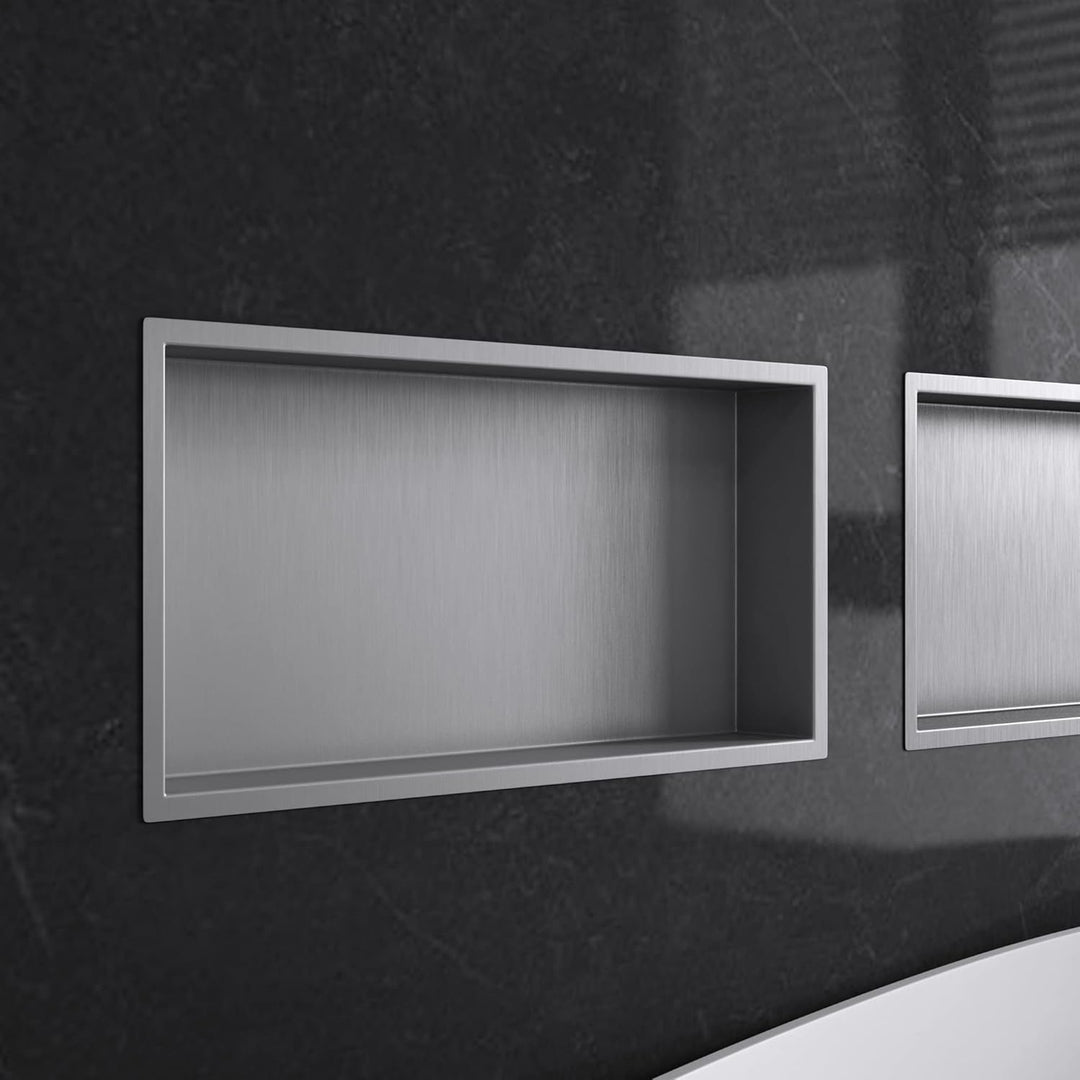Mai & Mai Duschnische Bad Silber 30cm x 60cm x 8,3cm Wandnische befliesbar aus Edelstahl Duschregal