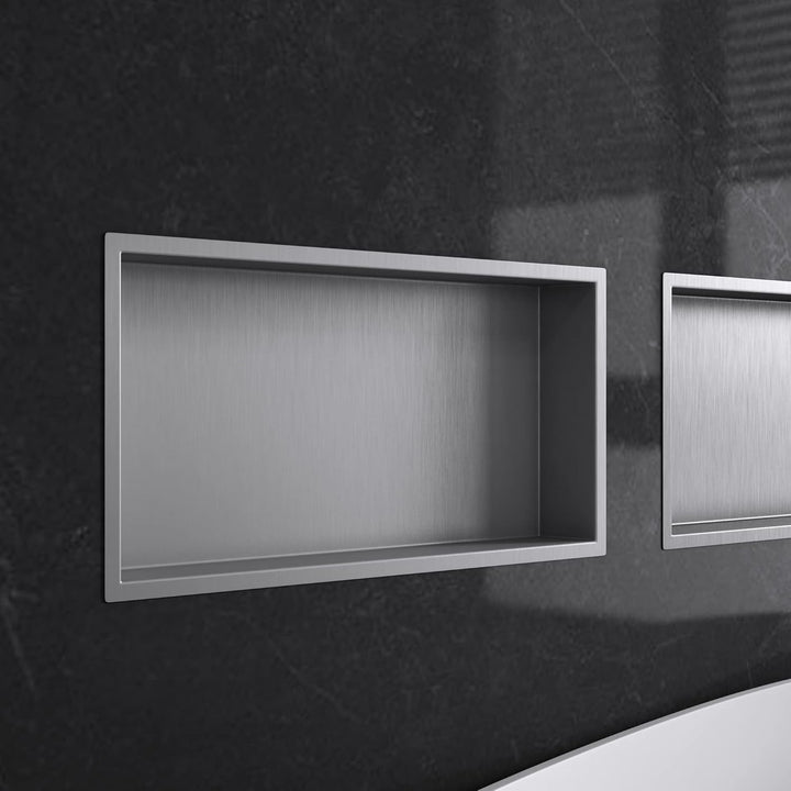 Mai & Mai Duschnische Bad Silber 30cm x 60cm x 8,3cm Wandnische befliesbar aus Edelstahl Duschregal