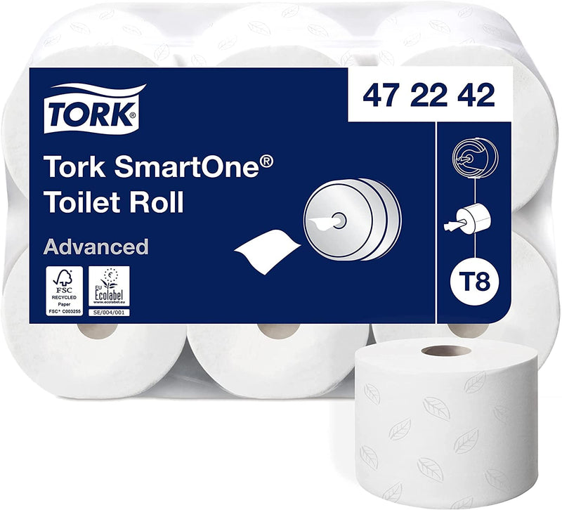 Tork SmartOne Toilettenpapier Weiss T8, Advanced, 2-lagig, 6 × 1.150 Blatt, 472242