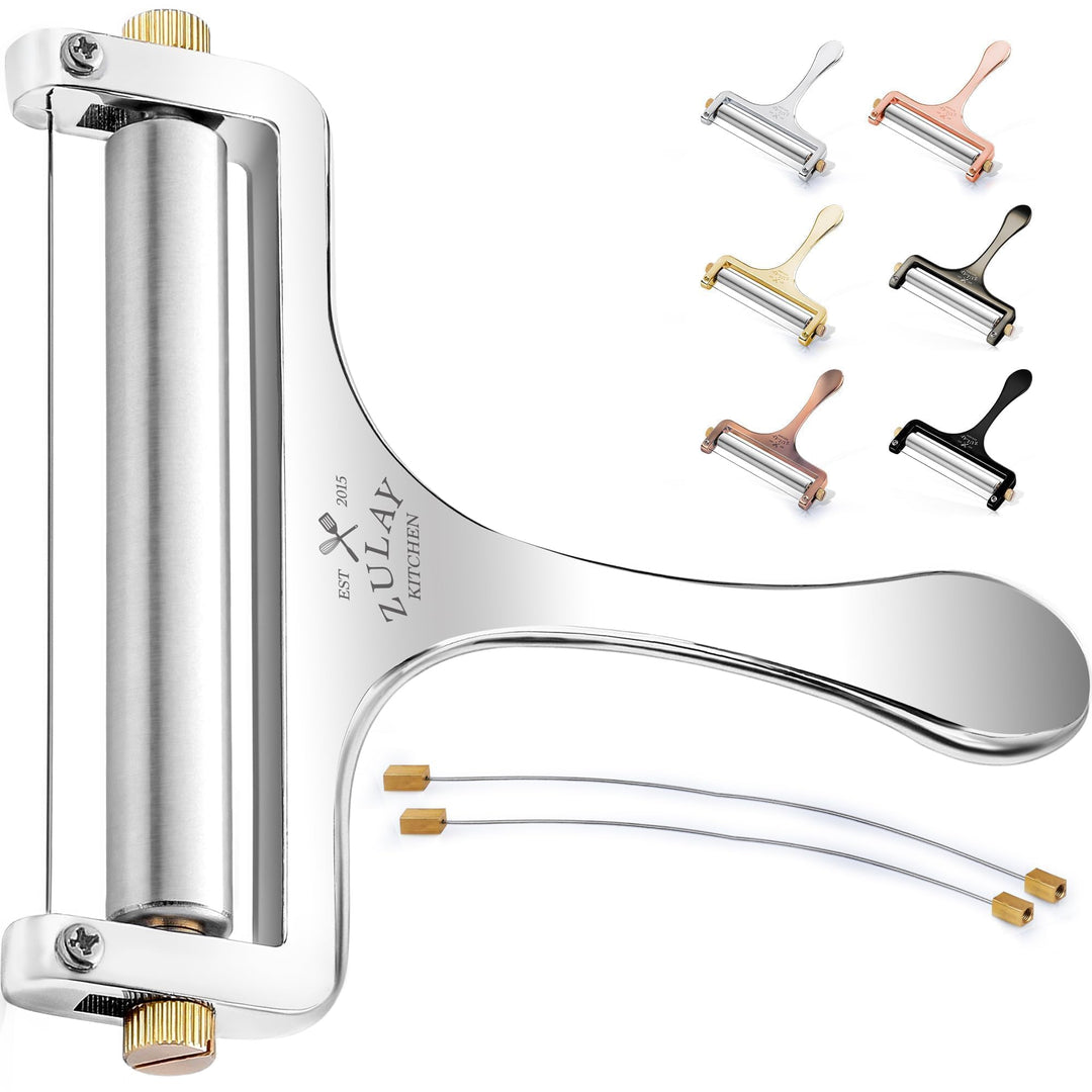Zulay Käseschneider mit einstellbarer Dicke - Draht-Käseschneider für Mozzarella, Cheddar, Gouda - R