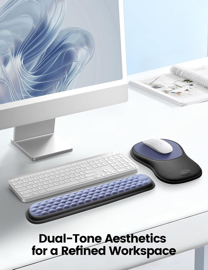 meatanty Ergonomisches Mauspad mit Gelkissen [Schmerzlinderung] [Gesunde Haltung] [Memory-Schaum] [H