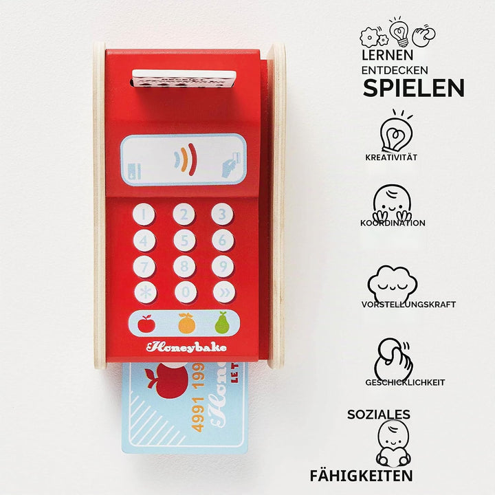 Le Toy Van – Honeybake Rollenspiel Kartenlesegerät aus Holz | Ideal für Rollenspiel Supermarkt, Lebe