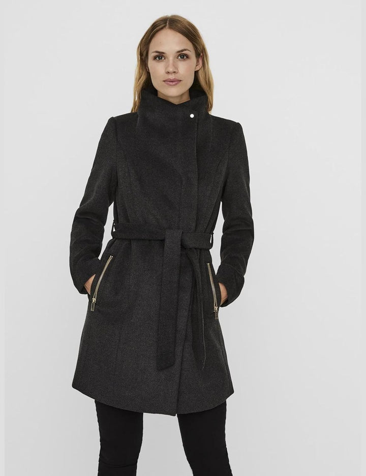 VERO MODA Female Mantel VMTWODOPE Mantel L Dark Grey Melange, L Dark Grey Melange