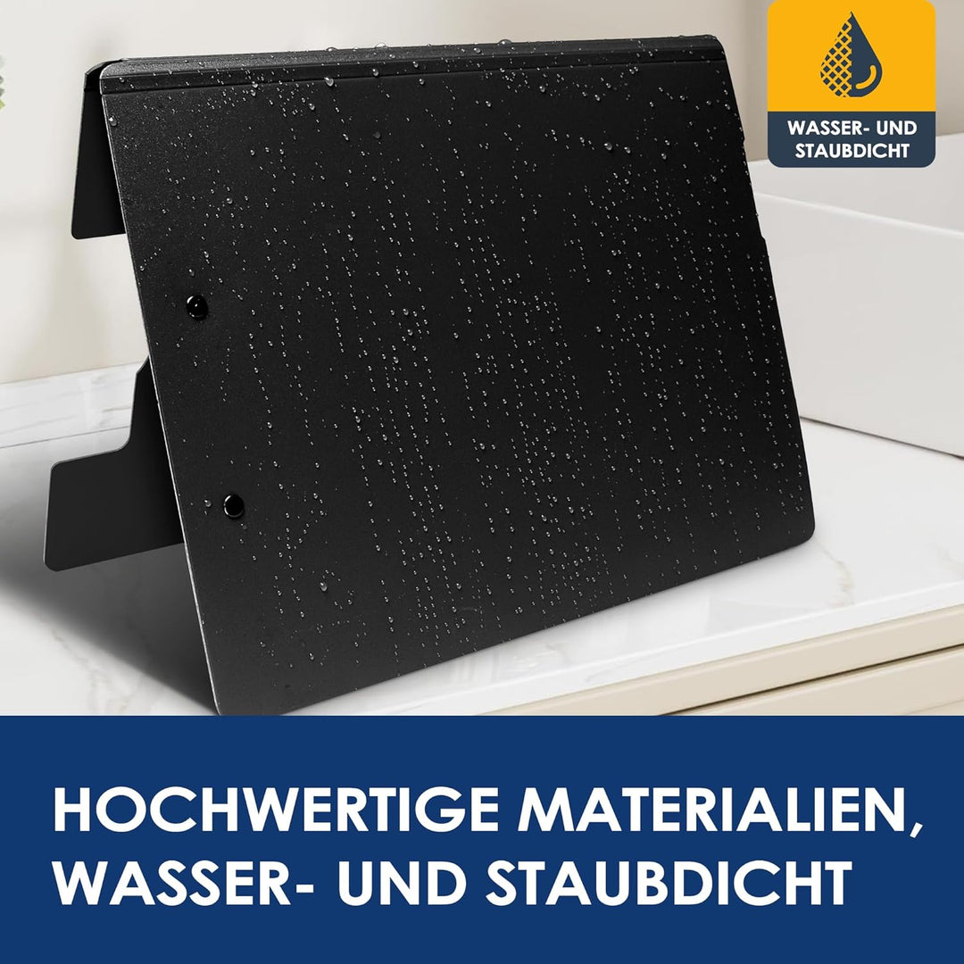 2er Pack Klemmbrett A4, Schreibmappe A4 mit 2 Klemmen, Klemmbrett mit Deckel, Klemmbretter für Büro,