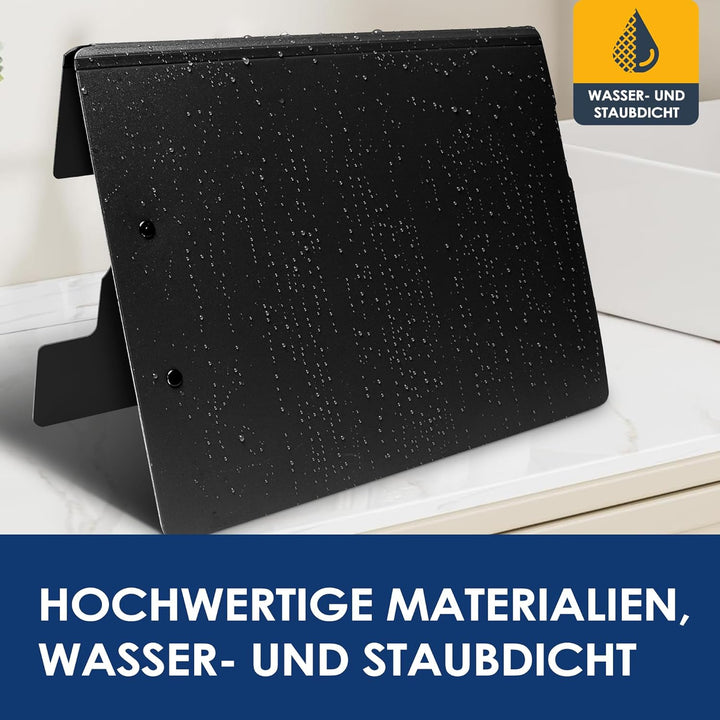 2er Pack Klemmbrett A4, Schreibmappe A4 mit 2 Klemmen, Klemmbrett mit Deckel, Klemmbretter für Büro,