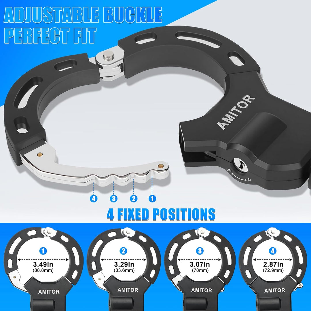 Handschellenschloss E Scooter Schloss mit Tasche 3L Leicht für Xiaomi Segway Ninebot, 8MM Anti-Diebs
