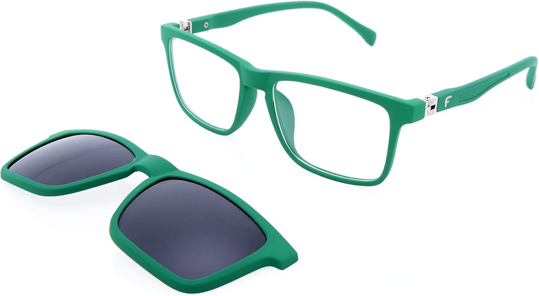 Unisex-Kinder Kids Clip On Sonnenbrille, Verde, 42