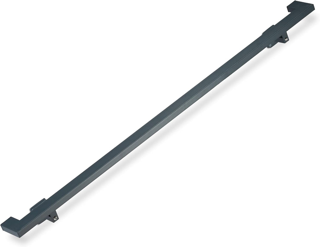 Relaxdays Handlauf eckig, matt, Treppengeländer innen, 150 cm, Treppenhandlauf mit Wandhalterung, mo