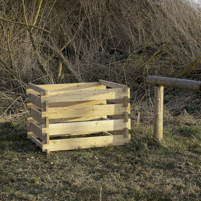 Holzkomposter Sibirische Lärche 80x80xH60 cm mit Holz-Stecksystem Komposter Komposte Steckkomposter