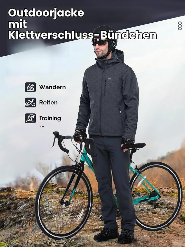 33,000ft Softshelljacke für Herren Wasserdicht Winterjacke Winddicht Warme Fleece Gefüttert Windbrea