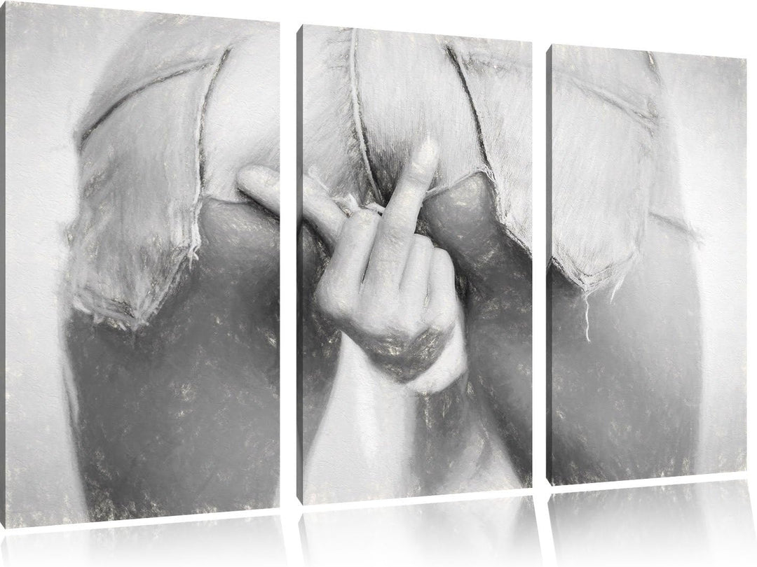 Pixxprint Frau in sexy Pose als Leinwandbild/Grösse: 3 Teilig (120x80 cm) cm/Wandbild/Kunstdruck/fer