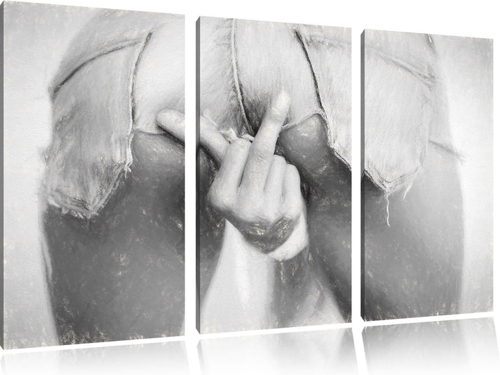 Pixxprint Frau in sexy Pose als Leinwandbild/Grösse: 3 Teilig (120x80 cm) cm/Wandbild/Kunstdruck/fer