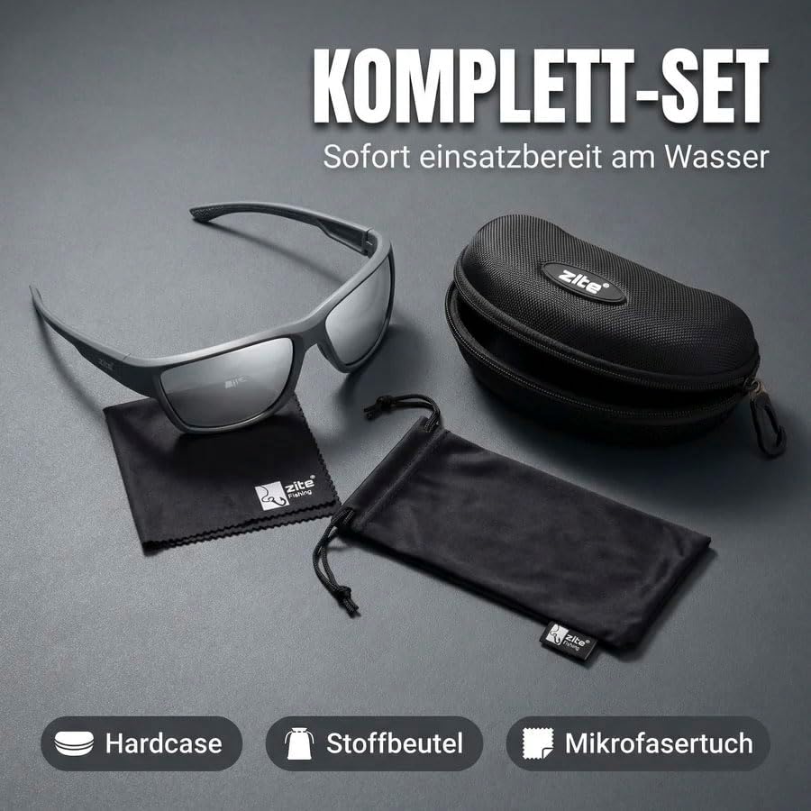 Zite Fishing Polarisationsbrille | Orus | Polbrille Angeln verspiegelt, UV400 & Schwimmfähig | Ultra