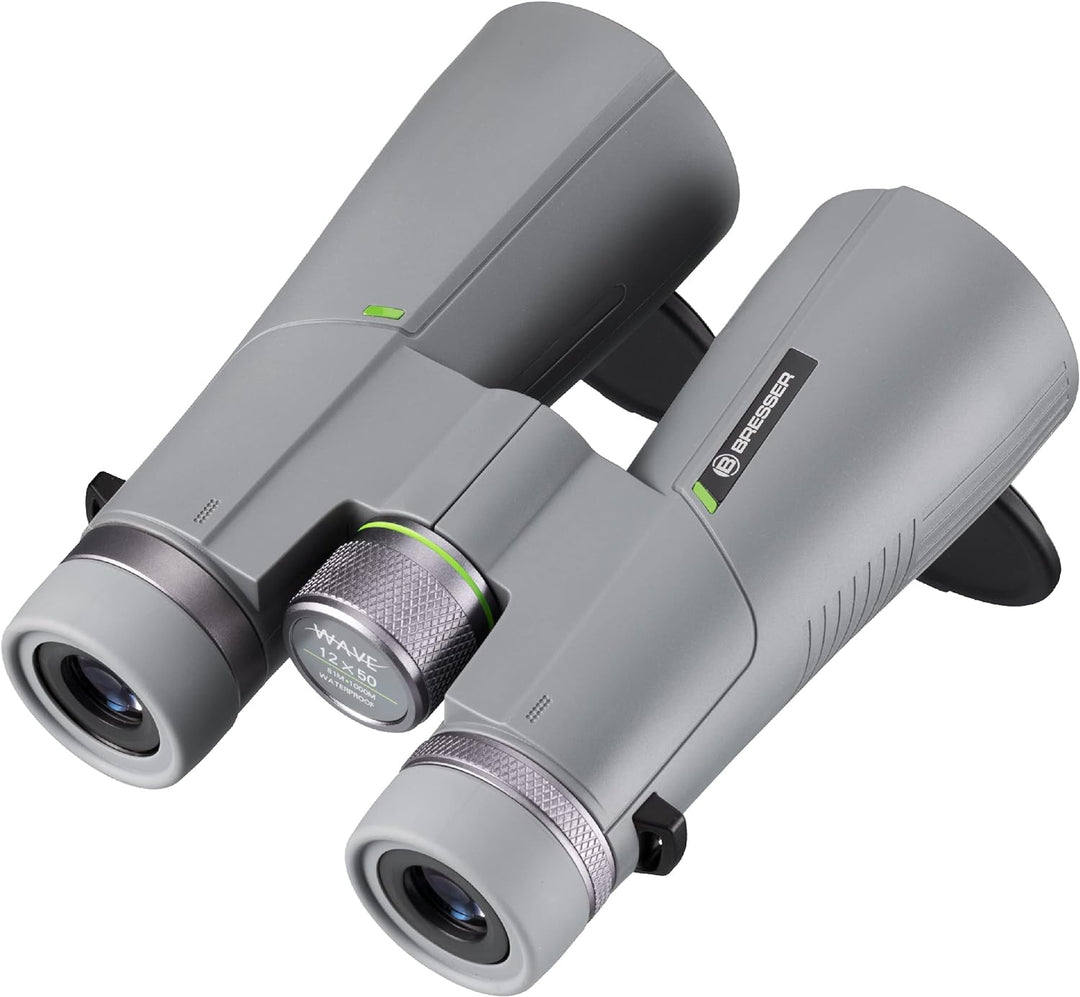 Bresser Fernglas 12x50 Wave, wasserdicht, mit hoher Vergrösserung, BaK-4-Glas, UR-Vergütung und Bril