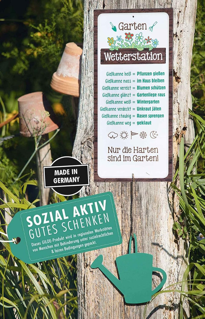 GILDE Schild Wetterstation Aluminium grün Höhe 30 cm