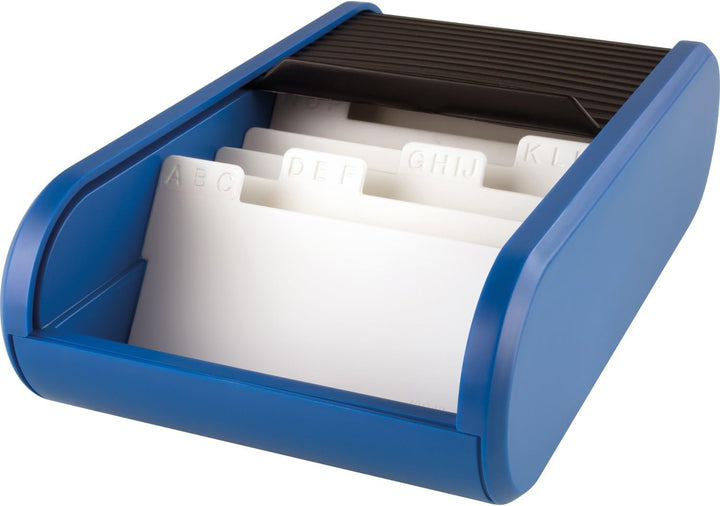 Helit H6218093 - Visitenkartenbox the personal, schwarz/blau, Blau