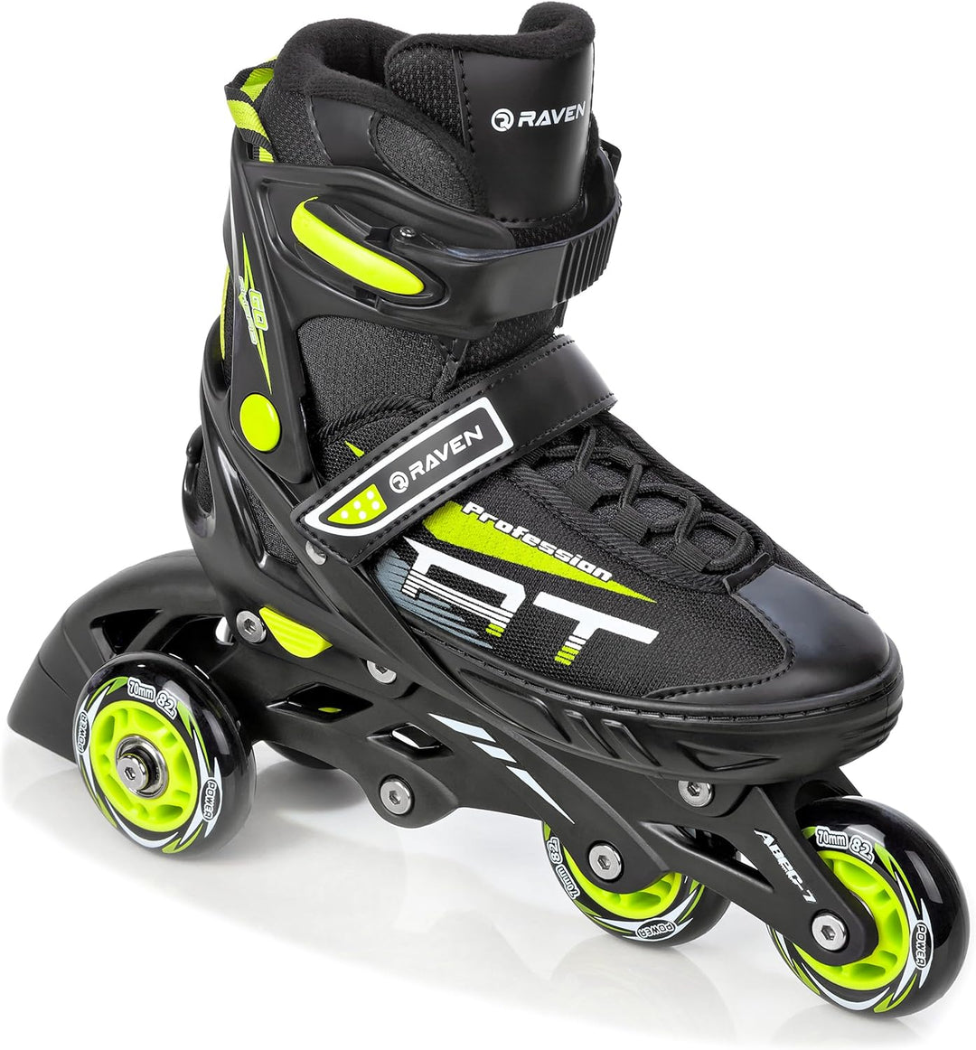 4in1 Inlineskates/Triskates/Rollschuhe/Schlittschuhe Raven Profession Black/Lime 35-39 (23cm-25,5cm)