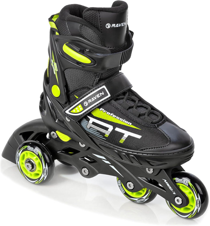 4in1 Inlineskates/Triskates/Rollschuhe/Schlittschuhe Raven Profession Black/Lime 35-39 (23cm-25,5cm)