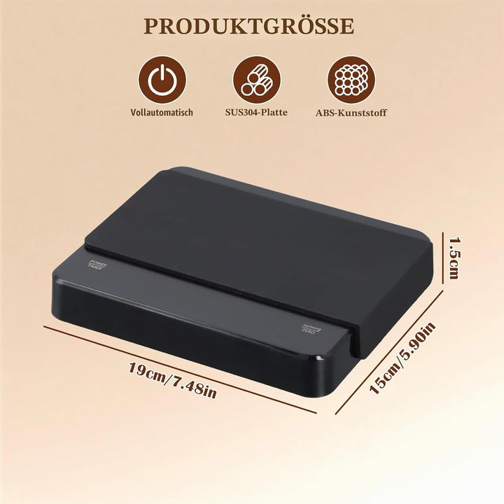 Digitale Küchenwaage, Kaffee Espresso Waage mit Silikon Pad, Tara-Funktion, 0,1g Genau, Max. Gewicht