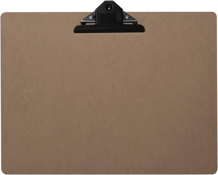 Europel Klemmbrett aus Holz, A3, Querformat, 12 Stück, FSC-zertifiziert, MDF, mit schwarzem Metallcl