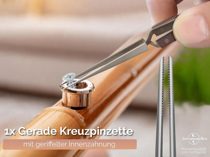 Lötpinzetten Set 2-Teilig Kreuzpinzette Klemmpinzette Technische Pinzette Gerade Gebogen Abgewinkelt