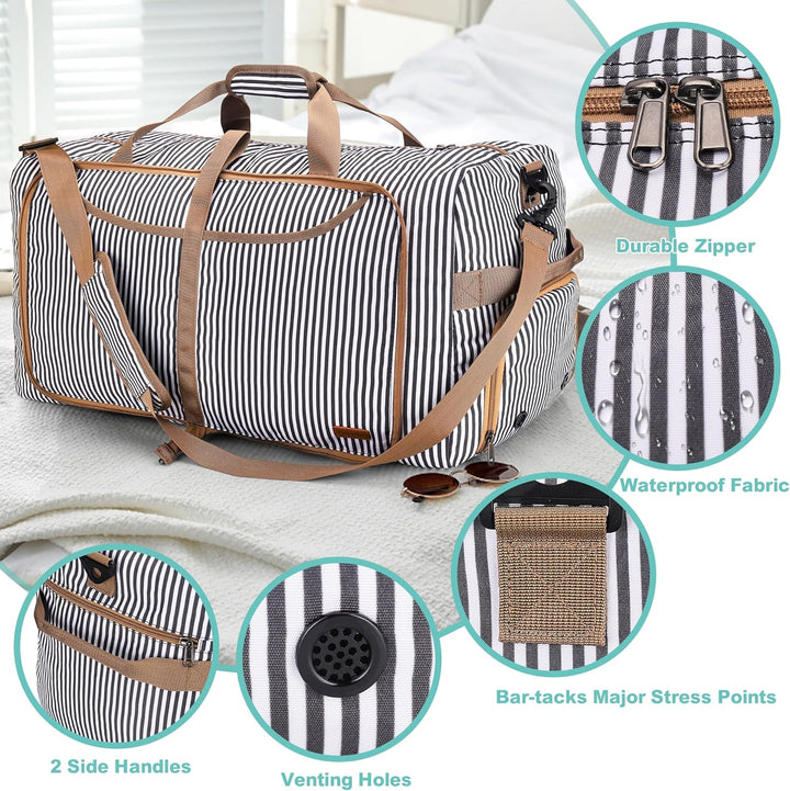 Vogshow Reisetasche Damen Herren Gross 80L Faltbare Reisetaschen Wasserdicht Sporttasche mit Schuhfa