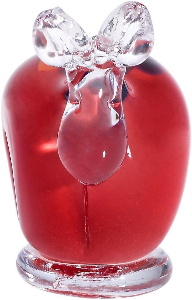 CRISTALICA Glasfigur Elch rot 12cm