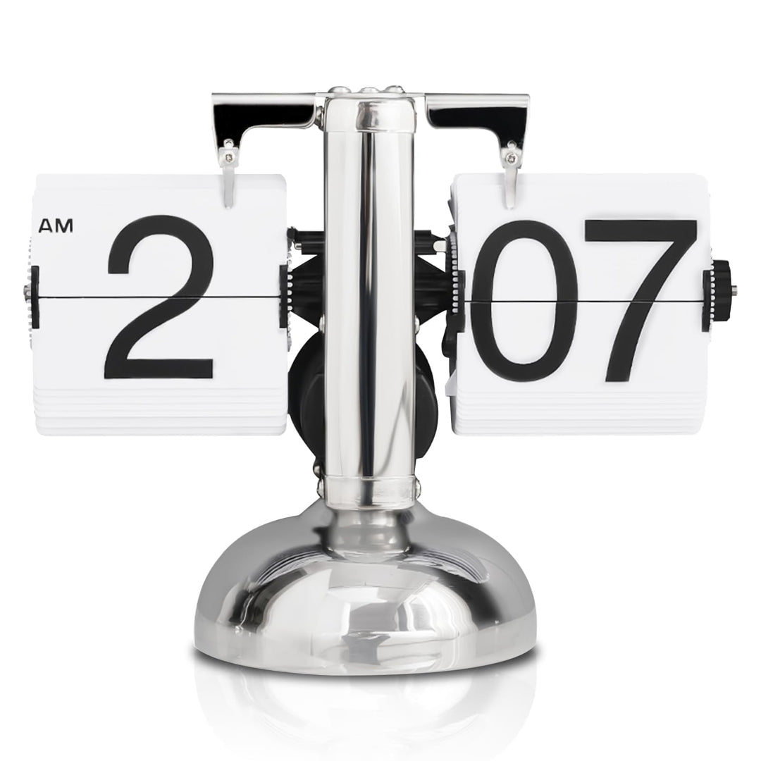HERCHR Flip-Schreibtischuhr, Retro-Digital-Flip-Down-Uhr, Retro-Minimalist-Einfuss-mechanische Auto-