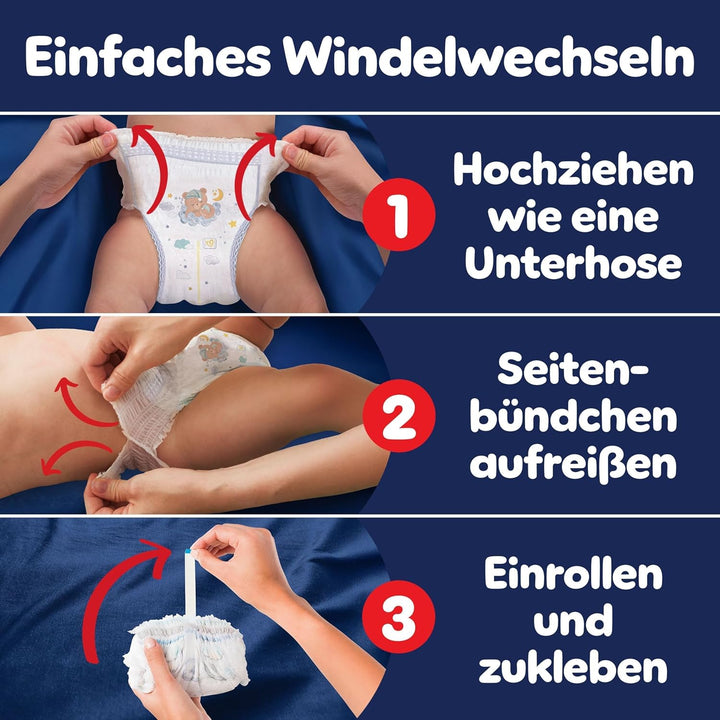 Pampers Night Pants Grösse 4, 180 Windeln, 9-15kg, Pampers Night Pants Bieten Zusätzlichen Schutz Fü