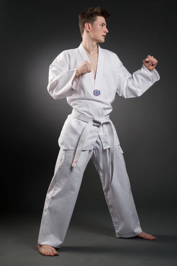 Taekwondo Anzug WTF mit Druck 180 Weiss, 180 Weiß