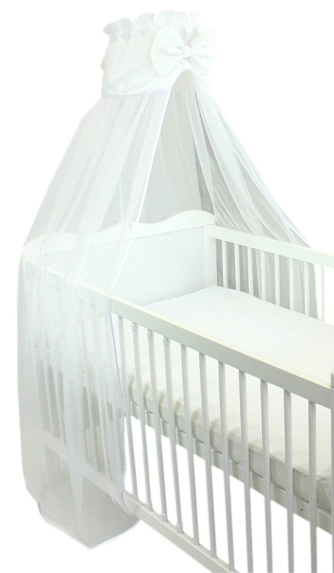 TupTam Babybett Himmel mit Schleife Transparent, Farbe: Weiss, Grösse: ca. 170x240 cm H240 x B240 cm