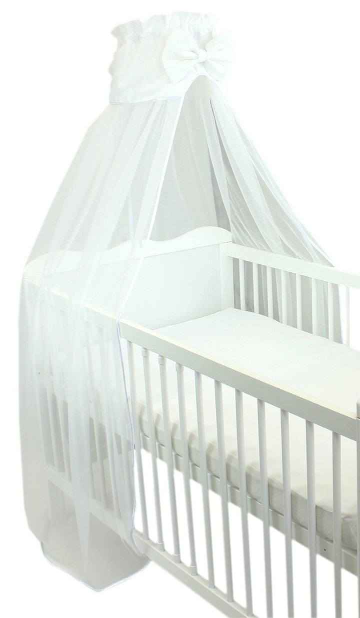 TupTam Babybett Himmel mit Schleife Transparent, Farbe: Weiss, Grösse: ca. 170x240 cm H240 x B240 cm
