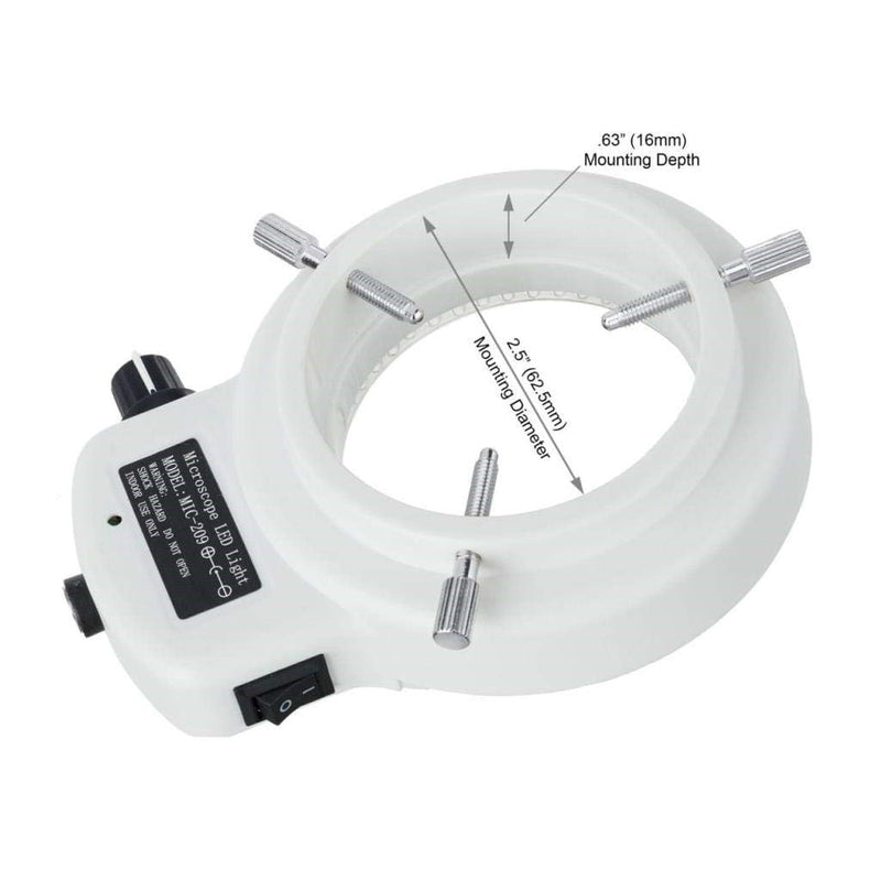 AmScope LED-144W-ZK Weiss Einstellbarer 144 LED Ring Light Illuminator für Stereomikroskop und Kamer