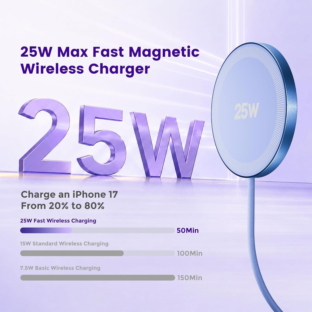 25 W magnetisches kabelloses Ladegerät: Qi2.2 Qi2 Schnellladepad für iPhone 17, 16, 15, 14, 13, 12 P