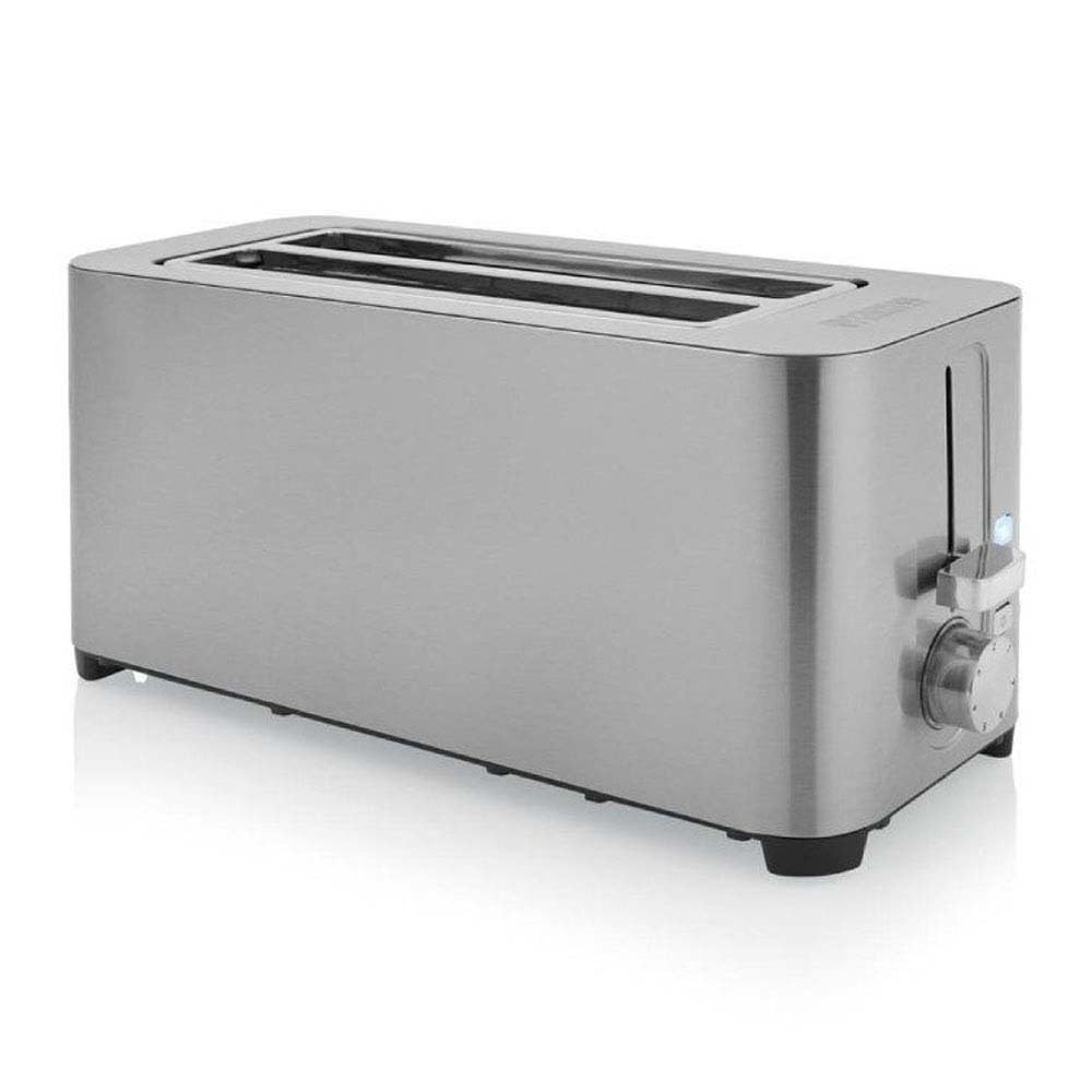 Princess 142402 Steel Toaster 2 Langer Schlitz - 7 einstellbare Stufen - 1400 W 4 Toasts Langer Schl