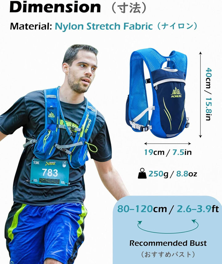 TRIWONDER Ultraleicht Trinkrucksack, 5.5L Laufrucksack, Trailrunning Rucksack, Hydration Pack im Fre