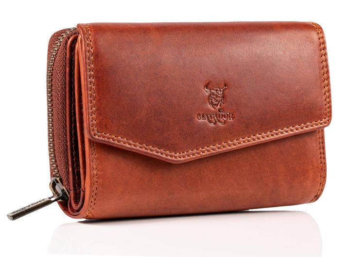 MATADOR RFID Blocker Leder Portemonnaie Damen Gross | Geldbeutel Portmonee Damen mit Geschenk-Box |