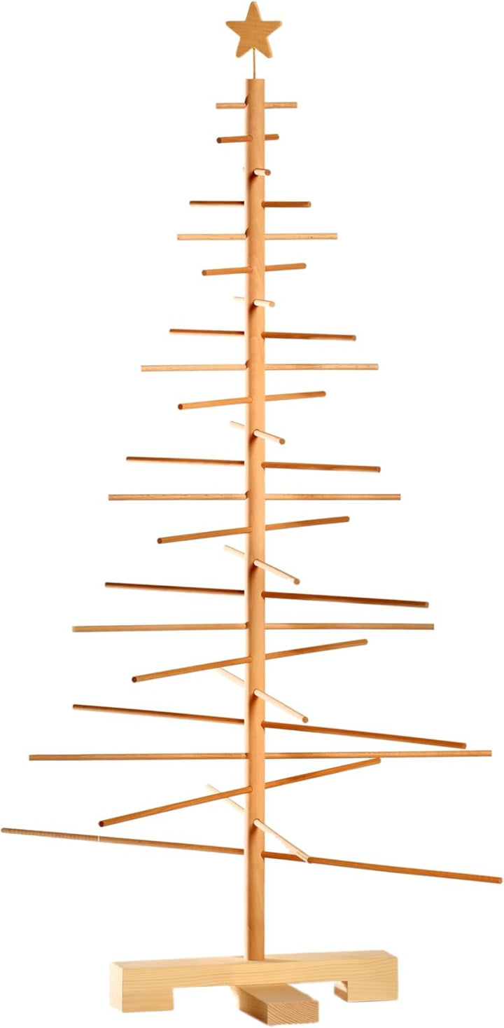 xmas3 M-125 cm Weihnachtsbaum aus Holz, Natural, 68 x 68 x 125