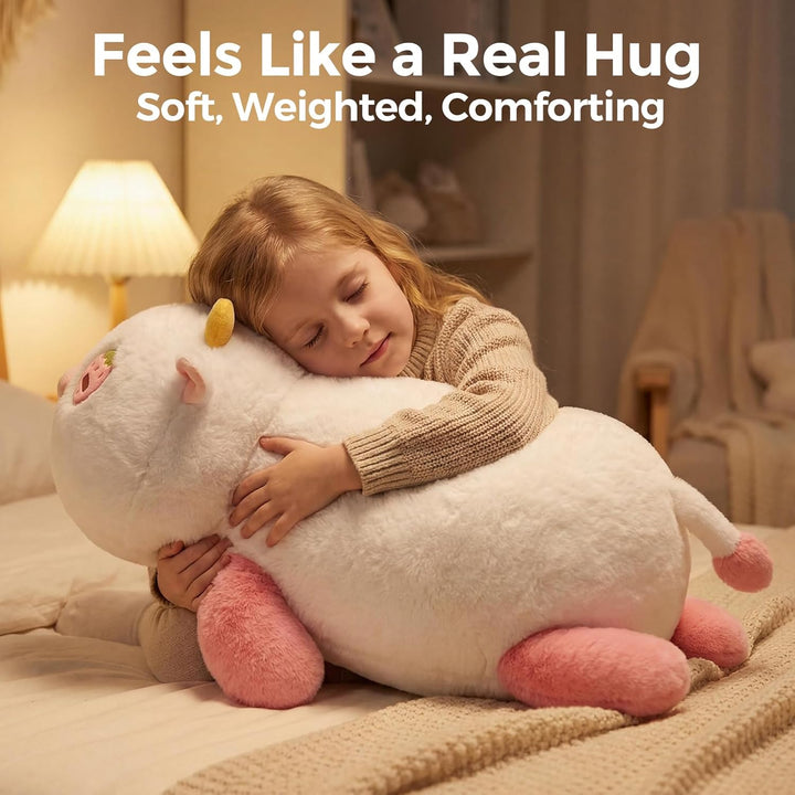 Mewaii Weighted Plüsch Erdbeer Kuh Kuscheltier 58cm,1.8kg (4.0 lbs) Kawaii Plüschtiere für Kinder,Ko