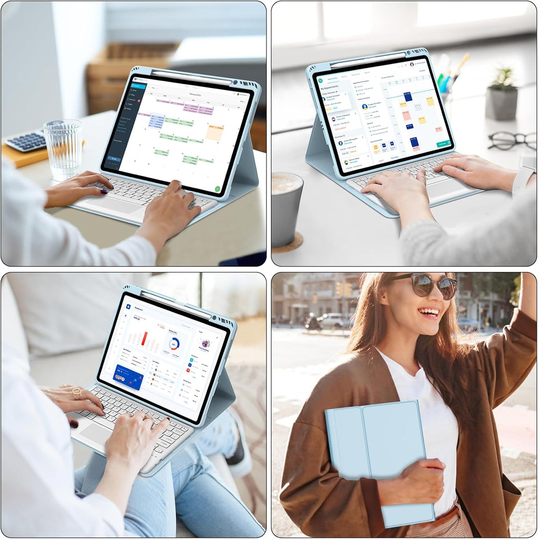 IVEOPPE Tastatur für iPad Air 13 2024 (M2), Hülle mit Tastatur für iPad Air 13" Con Touchpad, Magnet