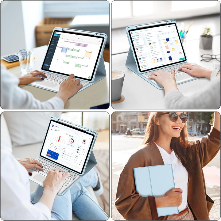IVEOPPE Tastatur für iPad Air 13 2024 (M2), Hülle mit Tastatur für iPad Air 13" Con Touchpad, Magnet