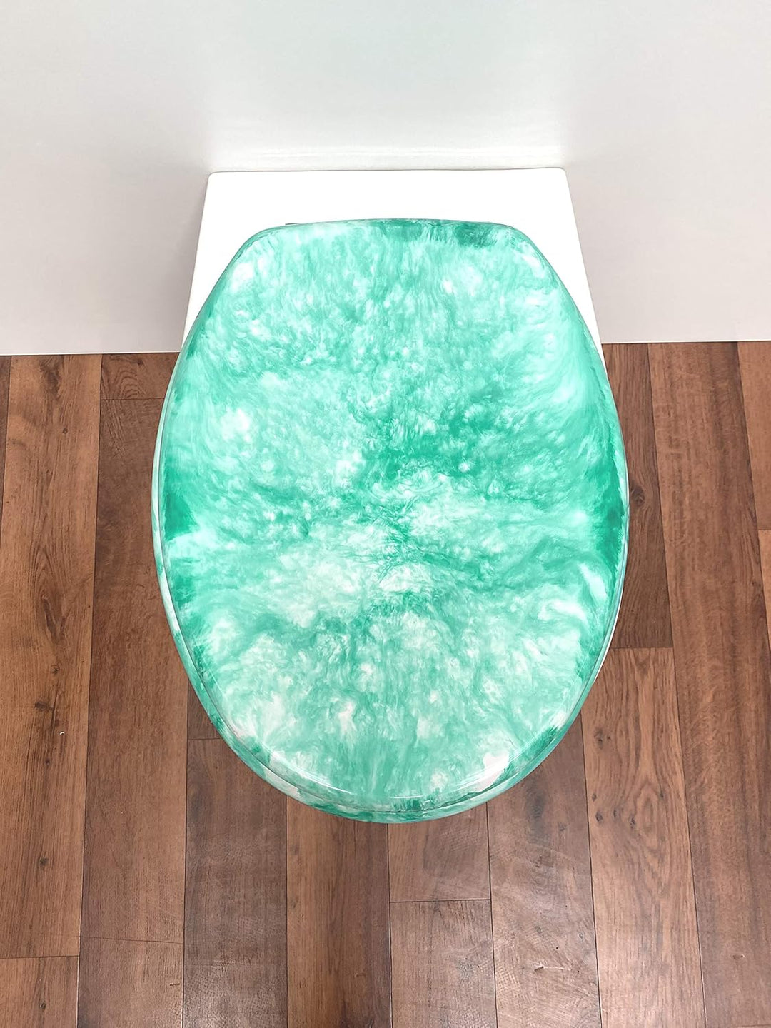 ADOB Toilettensitz, WC Sitz Klobrille Marmor grün, Edelstahlscharniere, Grün, Marmor Grün